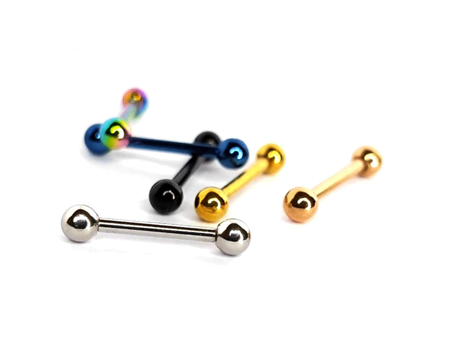 Tongue Barbell Piercing Jewelry, 14G Straight Tongue Bar Barbell Studs size 14mm to 18mm - you get 1pc each order