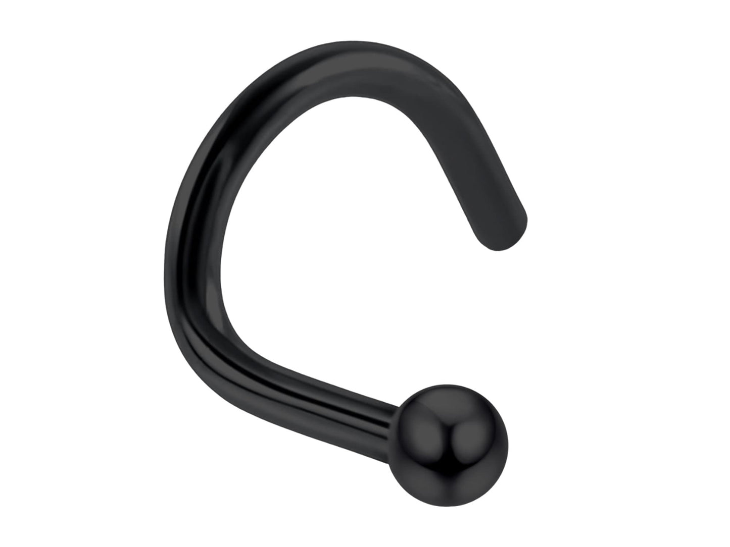 Ball Nose Piercing, Nostril Jewellery - 18G (1.0mm) Fixed Ball Nose Stud in many Colours - Ball Size 2mm - Nasallang Jewelry, Nose Ring