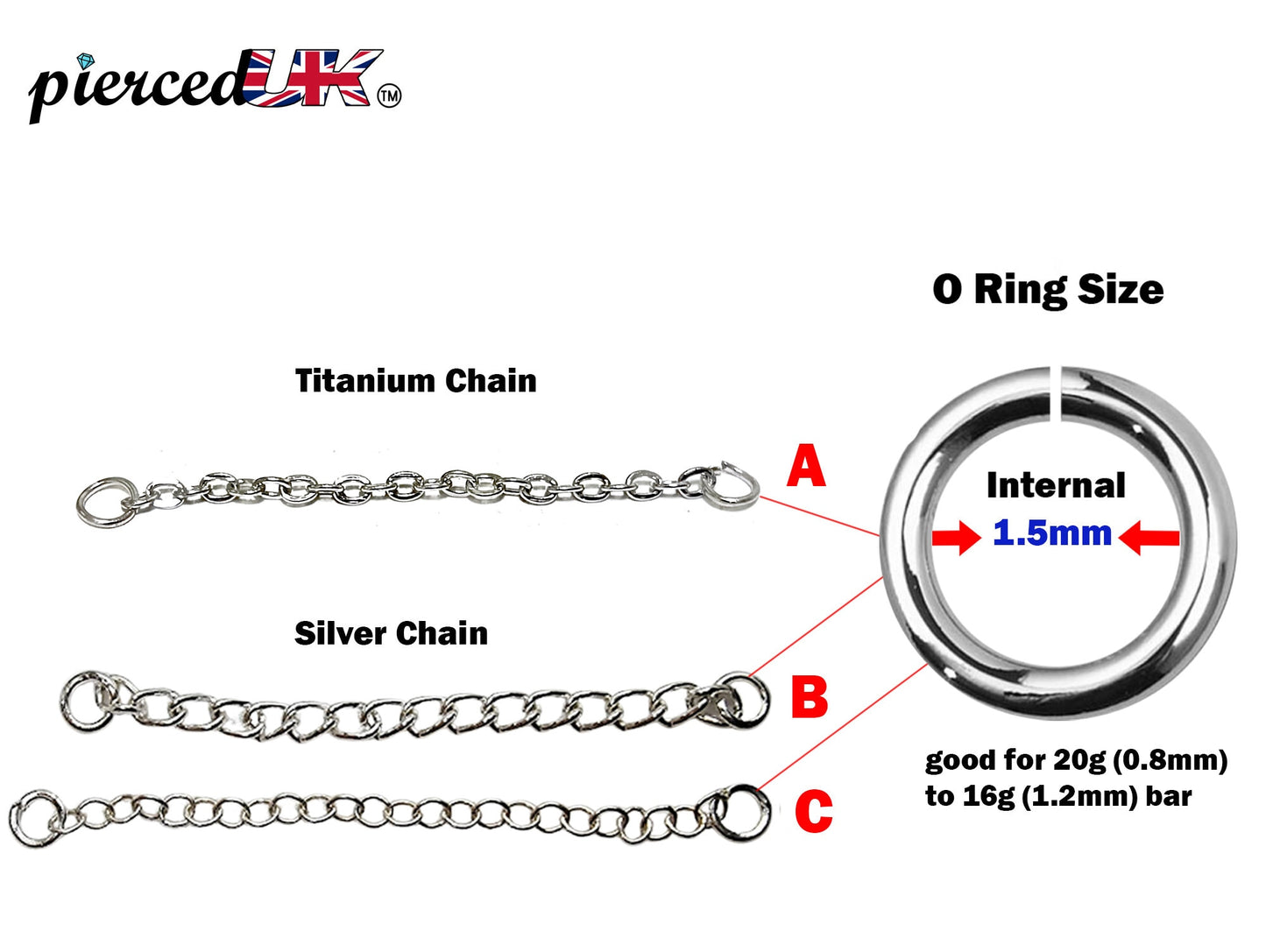 Body Piercing Chains- Titanium & Silver Replacement Chain-Jewelry for Nose Bridge, Nasallang, Nipple Bar, Nostril Stud Hand made Custom Size