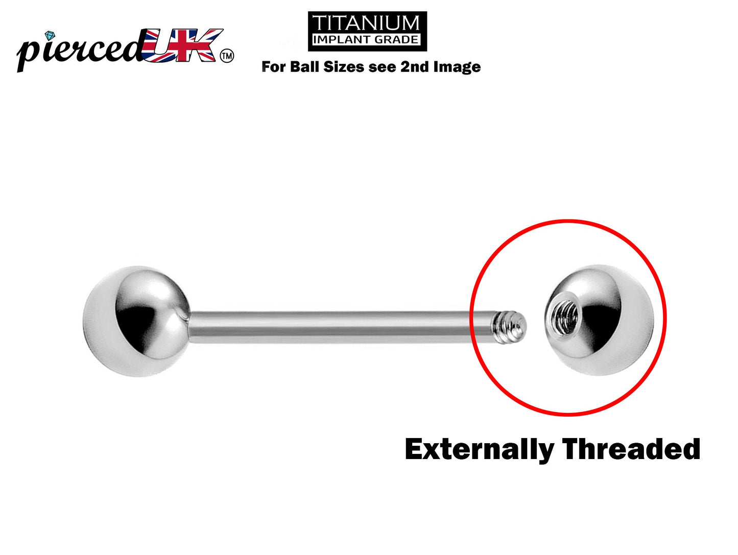 Titanium Nipple Barbell, Internal Barbell  External Threaded 16g 14g Barbell Studs Body Piercing Also for Tongue Bar, Industrial Piercing