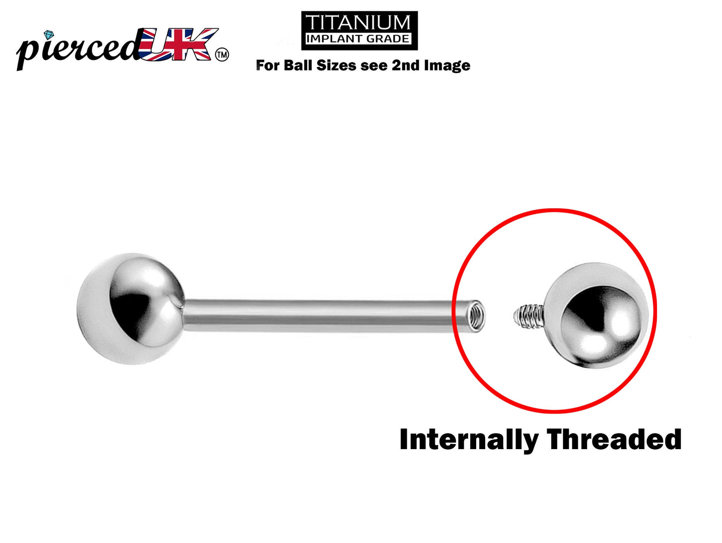 Titanium Nipple Barbell, Internal Barbell  External Threaded 16g 14g Barbell Studs Body Piercing Also for Tongue Bar, Industrial Piercing