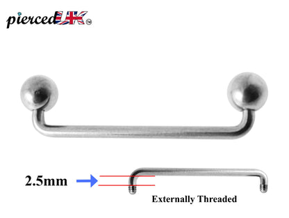 Surface Piercing Jewelry, Staple Barbell - Dermal Bar for Skin Piercing Body Modification and Body Jewellery
