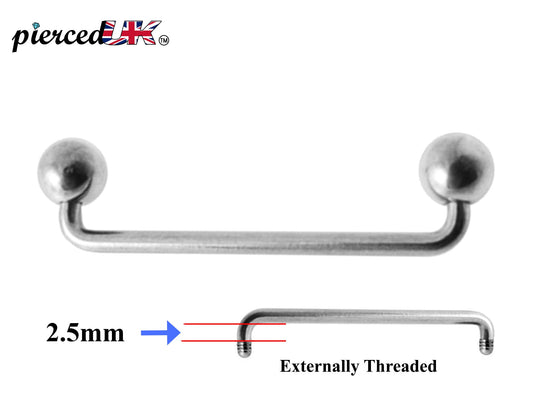 Surface Piercing Jewelry, Staple Barbell - Dermal Bar for Skin Piercing Body Modification and Body Jewellery