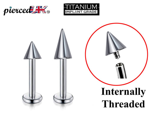 Titanium Spike Labret, Labret Lip Piercing – 16G 14G Labret Cone  Spike Piercing Internally Threaded