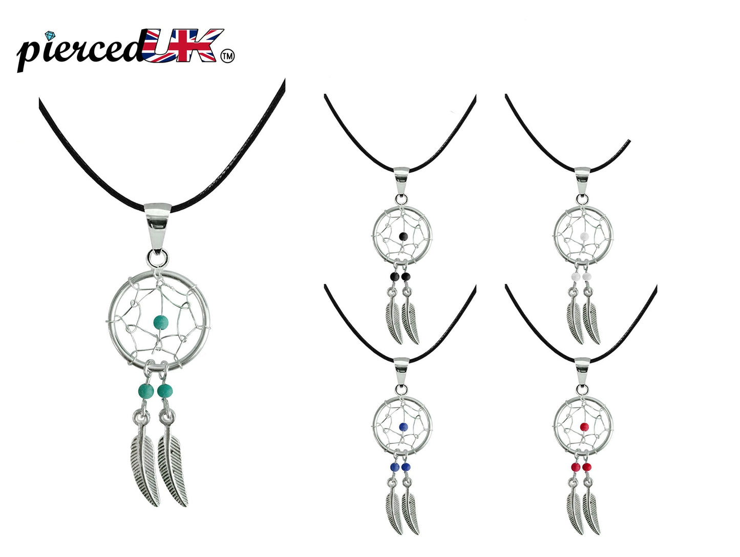Dreamcatcher Pendant, Silver Pendant with Genuine Stone Beads - Dreamcatcher Jewellery Necklace for Women