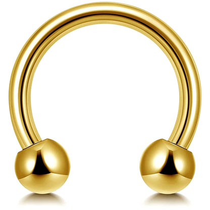 Gold Horseshoe Earrings, Nose Ring - Horseshoe Septum Ring - 00G, 0G, 1G, 2G, 4G, 6G, 8G, 10G, 12G, 14G 16G, 18G - Size 6mm to 19mm