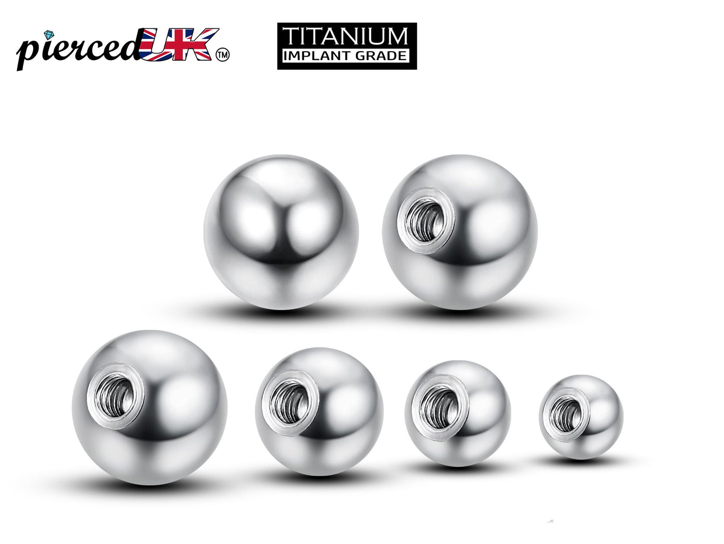 Titanium Replacement Balls, Piercing kit - 1pc to 10pcs Loose parts for Barbells, Horseshoe Piercing, Curved Barbell, Labrets, Septum Rings