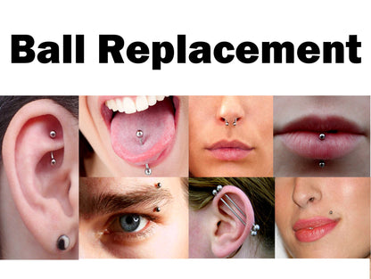 Titanium Replacement Balls, Piercing kit - 1pc to 10pcs Loose parts for Barbells, Horseshoe Piercing, Curved Barbell, Labrets, Septum Rings