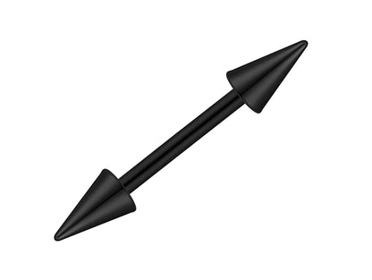 Spike Barbell Industrial Piercing – 18g, 16g, 14g (1.0, 1.2 & 1.6mm) Straight Barbell with Spike– Nipple, Cartilage, Ear Pierce