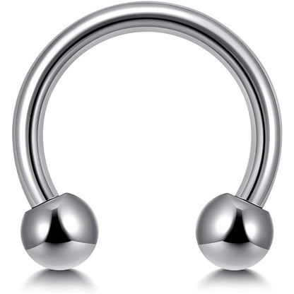 Horseshoe Septum Ring- Customize Horseshoe Barbell Piercing in 16g / 14g - Spike - Gem Ball - Multi Stone - Disco Ball - Plain Ball.