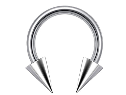Horseshoe Septum Ring- Customize Horseshoe Barbell Piercing in 16g / 14g - Spike - Gem Ball - Multi Stone - Disco Ball - Plain Ball.