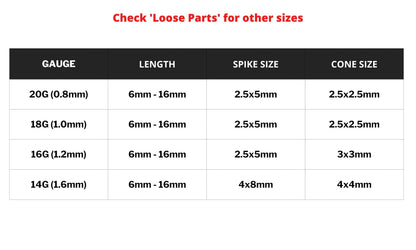 Spike Nostril Screw Ring, Cone Nose Studs Titanium Curved Nose Ring for Nose Piercing - 20g 18g 16g - Externally Threaded Nostril Jewellery