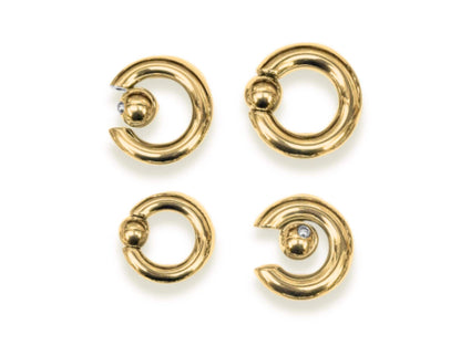 Gold PA Ring Prince Albert Piercing Jewelry Titanium Captive Bead Hoop CBR Large Size Body Jewellery 2ga to 00ga sold as a single unit