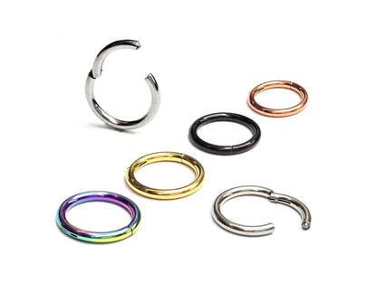 Segment Septum Ring, Hinged Nose Ring - 20G 18G 16G 14G 12G 10G 8G 00G - 6mm to 16mm