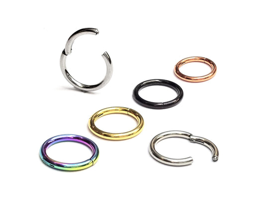 Segment Septum Ring, Hinged Nose Ring - 20G 18G 16G 14G 12G 10G 8G 00G - 6mm to 16mm
