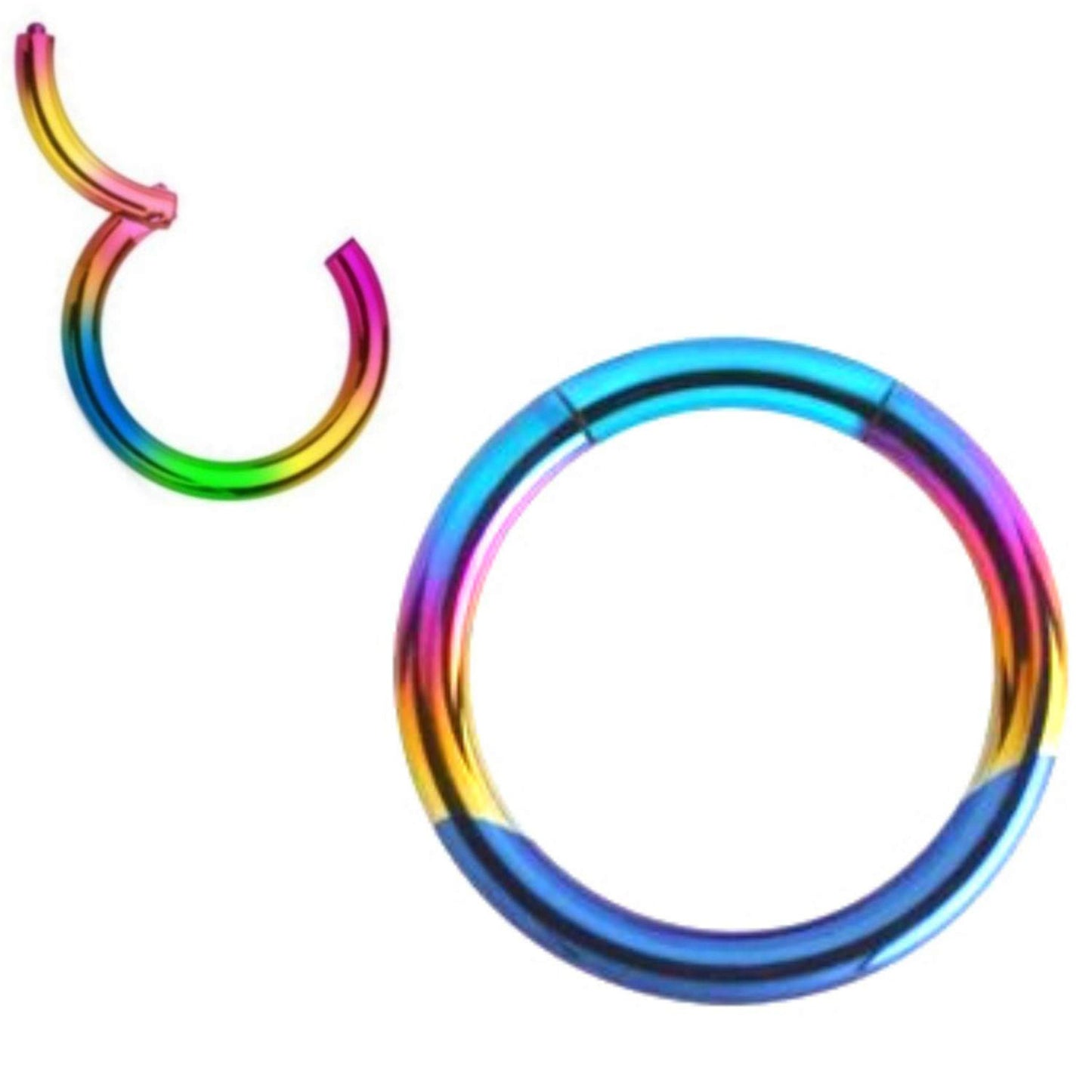 Segment Septum Ring, Hinged Nose Ring - 20G 18G 16G 14G 12G 10G 8G 00G - 6mm to 16mm