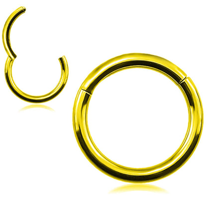 Segment Septum Ring, Hinged Nose Ring - 20G 18G 16G 14G 12G 10G 8G 00G - 6mm to 16mm