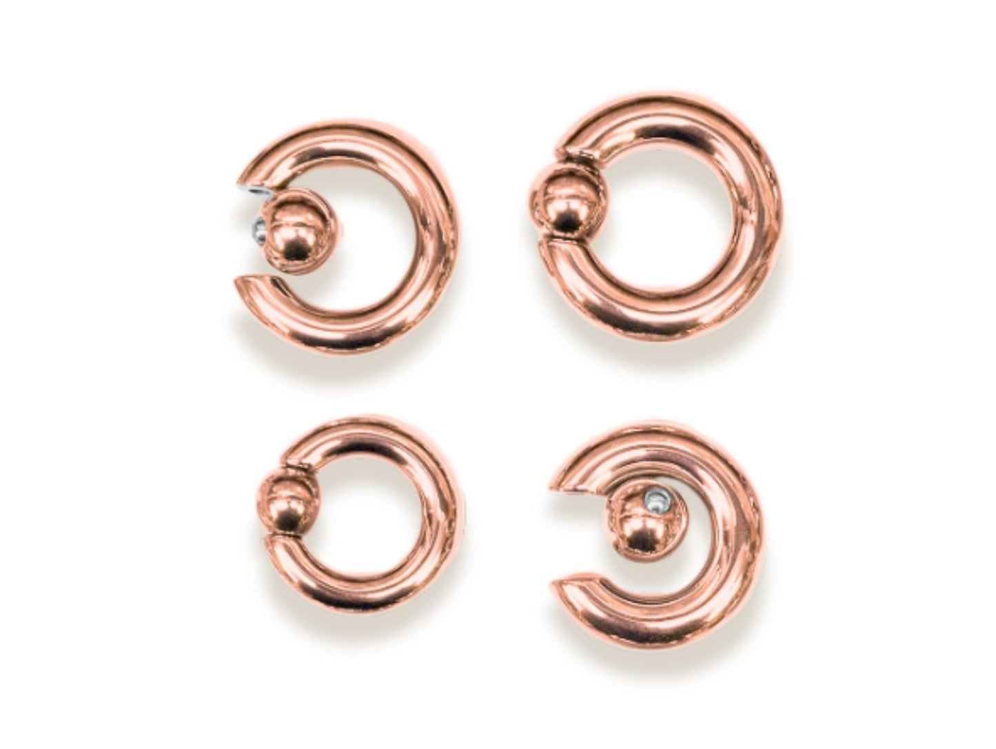 Rose Gold Prince Albert PA Ring Jewelry Titanium Captive Bead Piercing CBR Large Size Body Jewellery 2ga to 00ga sold as a single unit