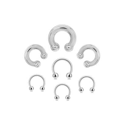 Titanium Horseshoe Barbell, Septum Ring - Nose Ring- 00G, 0G, 1G, 2G, 4G, 6G, 8G, 10G, 12G, 14G 16G, 18G - Sizes 6mm to 19mm