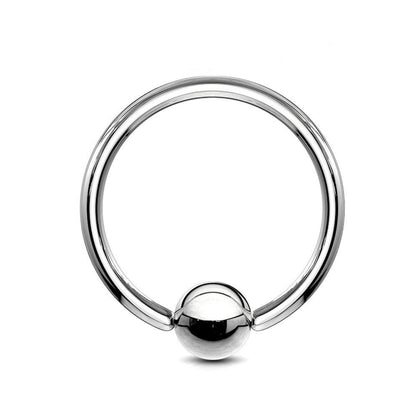 Titanium Captive Bead Ring, Captive Nose Ring – Piercings for Ear, Septum Ring, Lip, Nipple Rin Gauge 18g to 0g – Big Gauge with Spring Ball