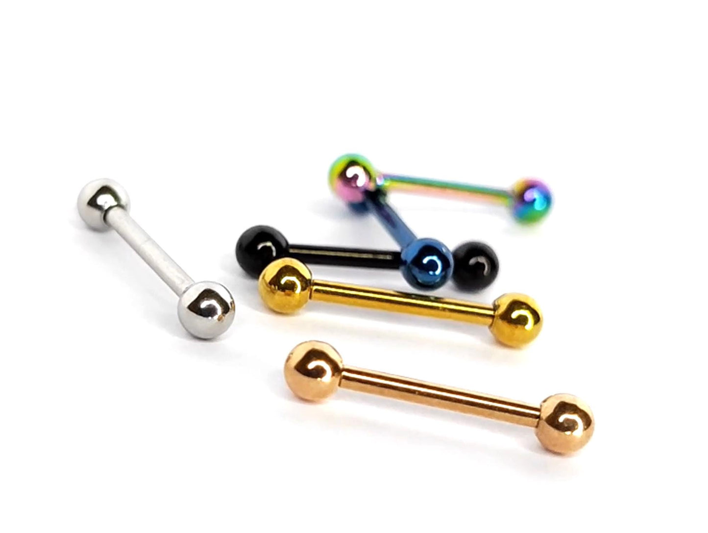 Nipple Piercing Barbell Jewelry, 16G 14G Straight Nipple Bar Barbell Studs size 8mm to 16mm - you get 1pc each order