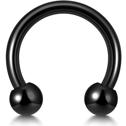 Circular Barbell Piercing, Horseshoe Septum Ring - 18G, 16G, 14G - Sizes 6mm to 16mm - Piercing for Nose, Eyebrow, Ears, Lip Ring, Nipple.