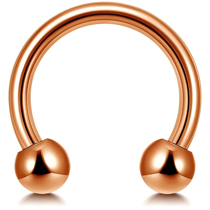 Circular Barbell Piercing, Horseshoe Septum Ring - 18G, 16G, 14G - Sizes 6mm to 16mm - Piercing for Nose, Eyebrow, Ears, Lip Ring, Nipple.
