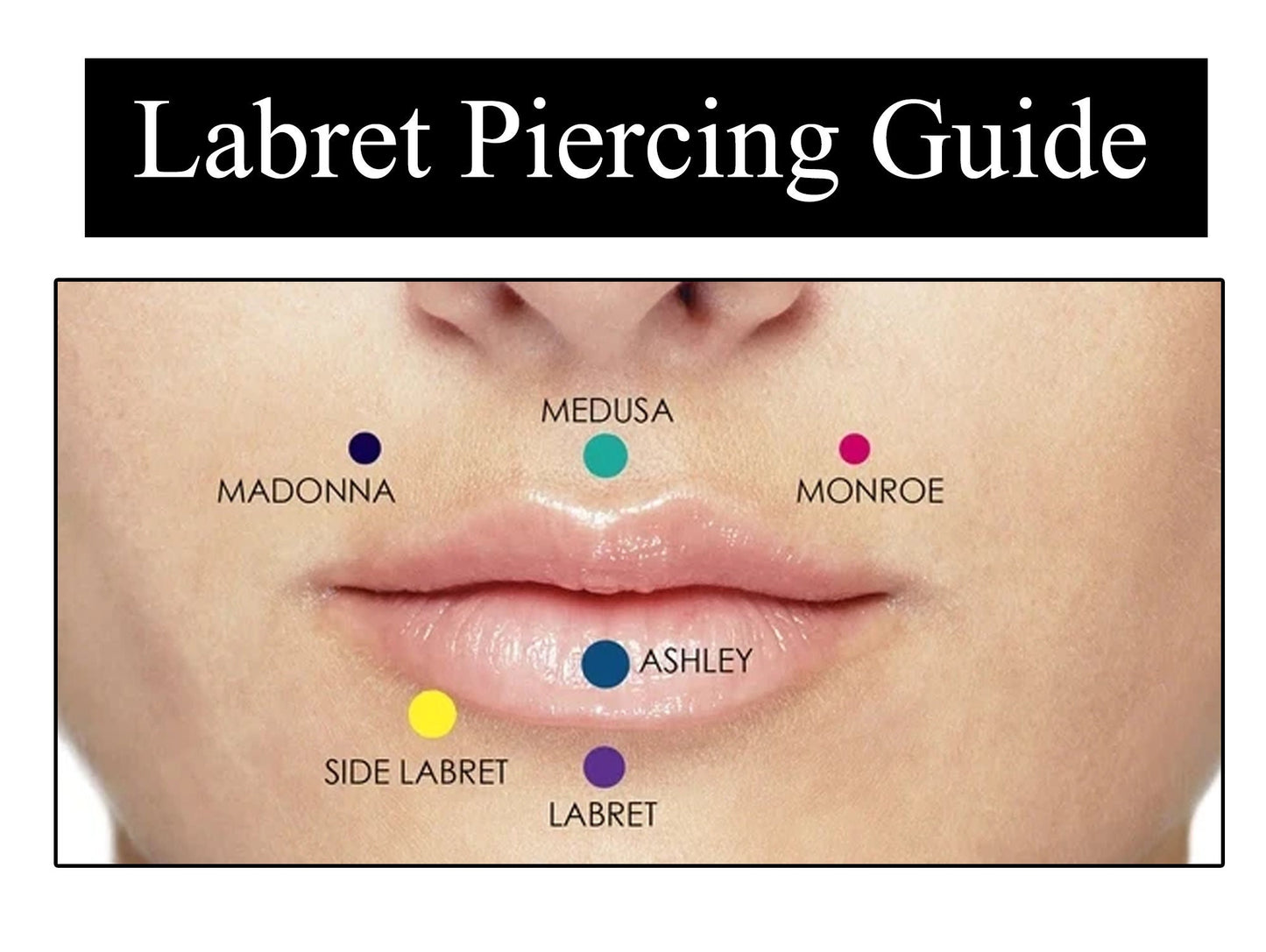 Labret Piercing, Labret Lip Stud – Lip Piercing available in many Colours Labret with Clear Crystal Top Gem Ball – 18g, 16g, 14g