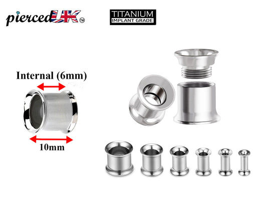 Steel Plugs, Double Flare Tunnels - Titanium Steel Plugs Earrings Threaded Piercing Tunnel for Ear Lobe Earring, Body Modification