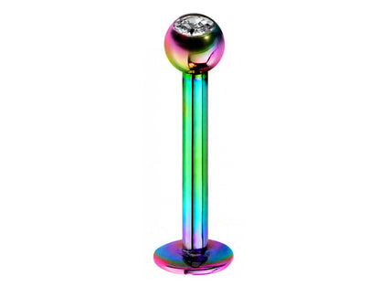 Labret Piercing, Labret Lip Stud – Lip Piercing available in many Colours Labret with Clear Crystal Top Gem Ball – 18g, 16g, 14g