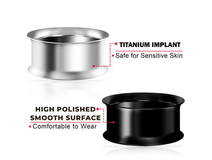 Steel Plugs, Double Flare Tunnels - Titanium Steel Plugs Earrings Threaded Piercing Tunnel for Ear Lobe Earring, Body Modification