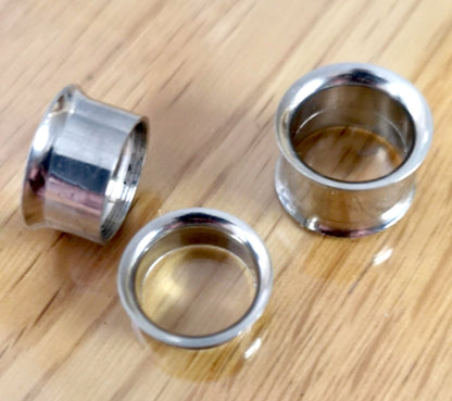 Steel Plugs, Double Flare Tunnels - Titanium Steel Plugs Earrings Threaded Piercing Tunnel for Ear Lobe Earring, Body Modification