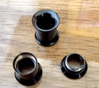 Steel Plugs, Double Flare Tunnels - Titanium Steel Plugs Earrings Threaded Piercing Tunnel for Ear Lobe Earring, Body Modification