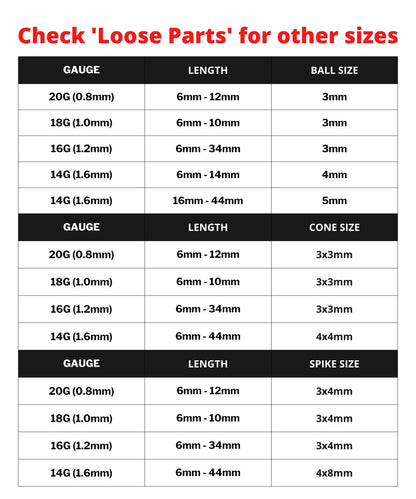 Barbell Earrings - Customize Barbell Piercing in 20g 18g 16g 14g - Spike - Gem Ball - Multi Stone - Disco Ball - Plain Ball.