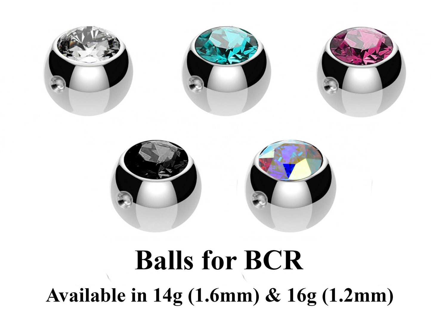 Body Jewelry Replacement Balls, Spikes - (2pcs) Loose parts for Barbells, Horseshoe Piercing, Curved Barbell, Labrets, Septum and more.