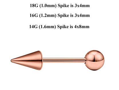 Rose Gold Barbell Stud, Industrial Piercing – Custom Barbell Piercing 18g, 16g, 14g Body Jewellery for Nipple, Eyebrow, Tongue Bar and More