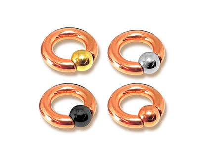 Titanium Rose Gold Prince Albert PA Rings with custom ball color Body Jewellery 2ga to 00ga sold as a single unit