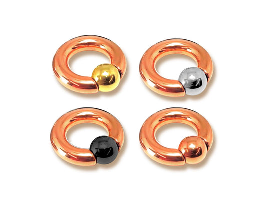Titanium Rose Gold Prince Albert PA Rings with custom ball color Body Jewellery 2ga to 00ga sold as a single unit