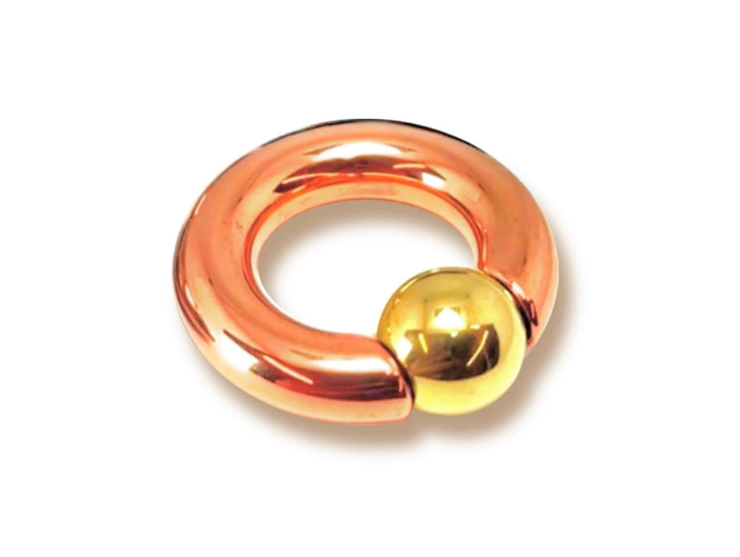 Titanium Rose Gold Prince Albert PA Rings with custom ball color Body Jewellery 2ga to 00ga sold as a single unit