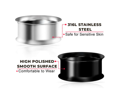 Steel Plugs, Double Flare Tunnels - Surgical Steel Plugs Earrings Threaded Piercing Tunnel for Ear Lobe Earring, Body Modification