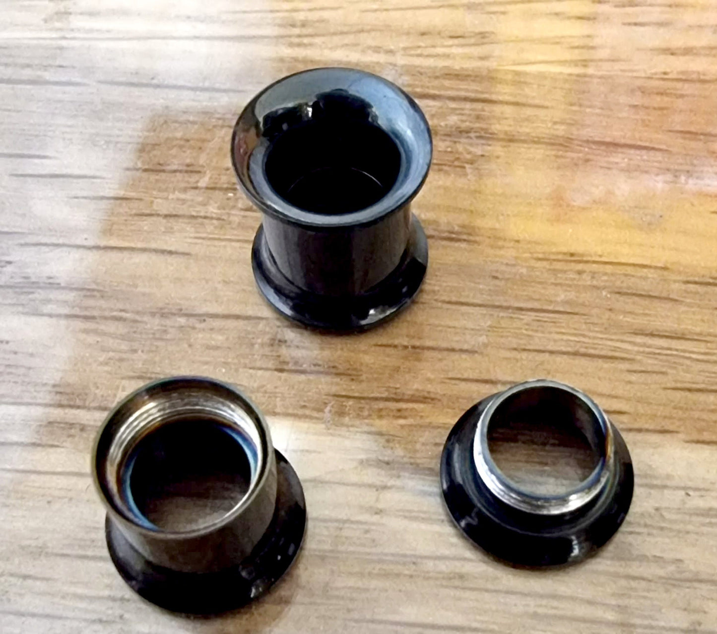 Steel Plugs, Double Flare Tunnels - Surgical Steel Plugs Earrings Threaded Piercing Tunnel for Ear Lobe Earring, Body Modification