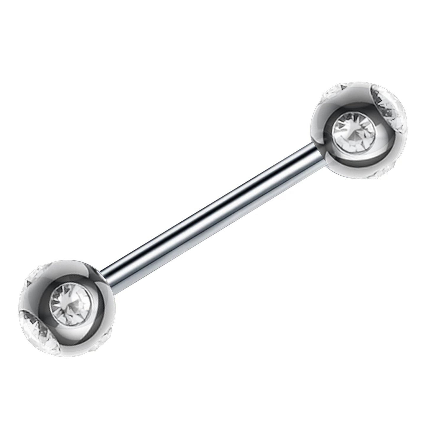 Titanium Barbell, Multi Stone Barbell Piercing – 16g, 14g – Piercing for Tongue, Nipple Piercing, Ears – Length from 6mm to 12mm