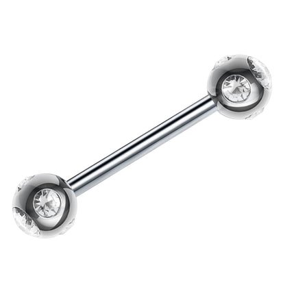 Titanium Barbell, Multi Stone Barbell Piercing – 16g, 14g – Piercing for Tongue, Nipple Piercing, Ears – Length from 6mm to 12mm