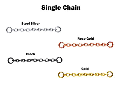 Titanium Nasallang Piercing, Nose Chain Ring Hand made custom size - Nose Piercing in many Colour - Nostril Screw Chain, Nose Stud