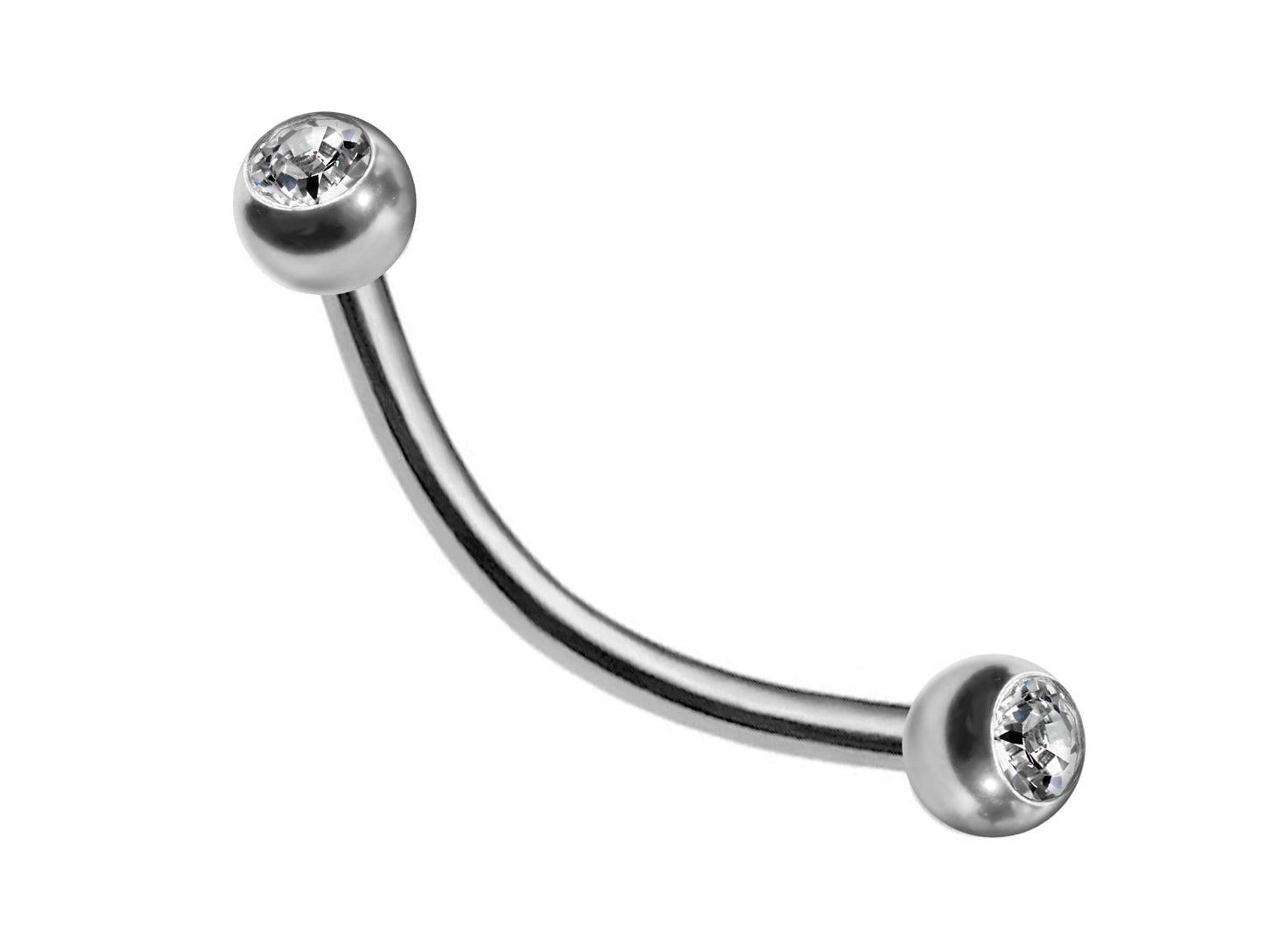 Curved Barbell, Daith Piercing – 18g, 16g, 14g  Eyebrow Piercing Jewelry in many Colors with Clear Crystal Top Gem Ball