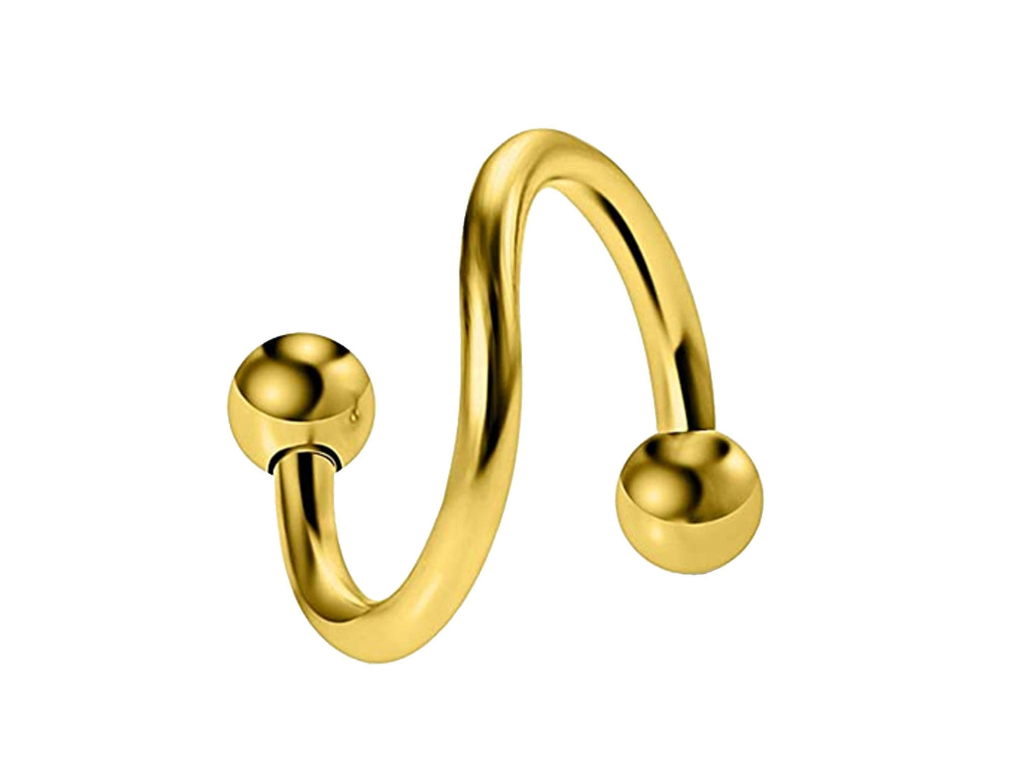 Spiral Barbell, Eyebrow Piercing – Conch Earrings 16g, 14g Body Jewellery for for Eyebrow, Ears, Lip Rings. Available in Many Colours