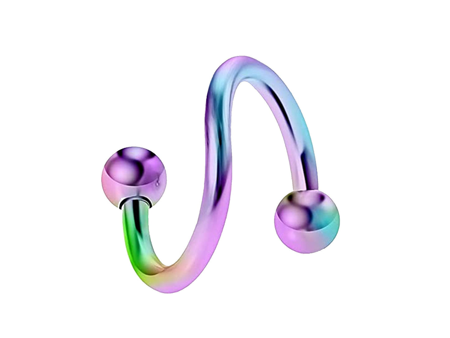 Spiral Barbell, Eyebrow Piercing – Conch Earrings 16g, 14g Body Jewellery for for Eyebrow, Ears, Lip Rings. Available in Many Colours