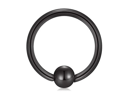 Titanium Captive Bead Ring, Ball Closure Ring – Available in many Colours – 18g, 16g, 14g Captive Piercings for Septum Ring, Nipple Ring.