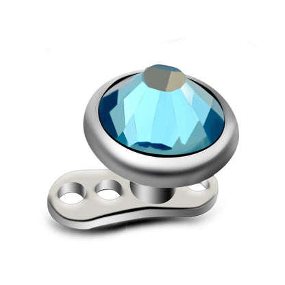 Dermal Piercing, Titanium Dermal Anchor – Micro Dermal Implant Piercing for Skin – 14g (1.6mm) and 5mm top Pyramid Gem – Piercing Kit