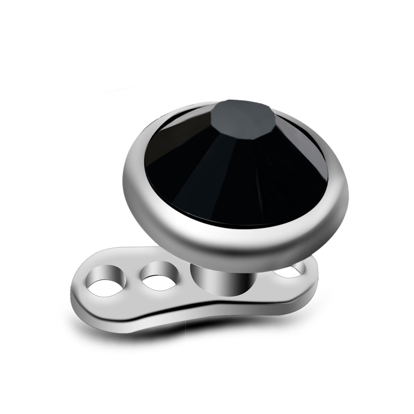 Dermal Piercing, Titanium Dermal Anchor – Micro Dermal Implant Piercing for Skin – 14g (1.6mm) and 5mm top Pyramid Gem – Piercing Kit